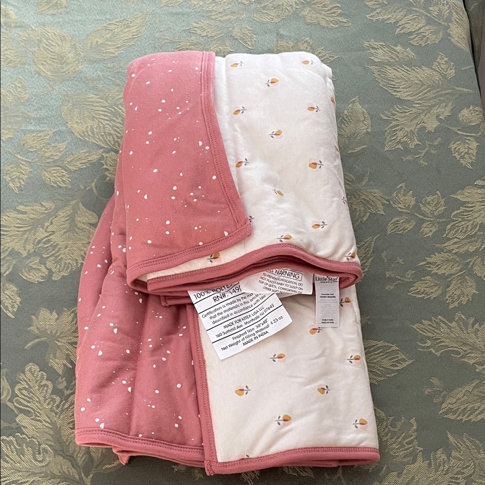Cozy Pink and White Baby Blanket
